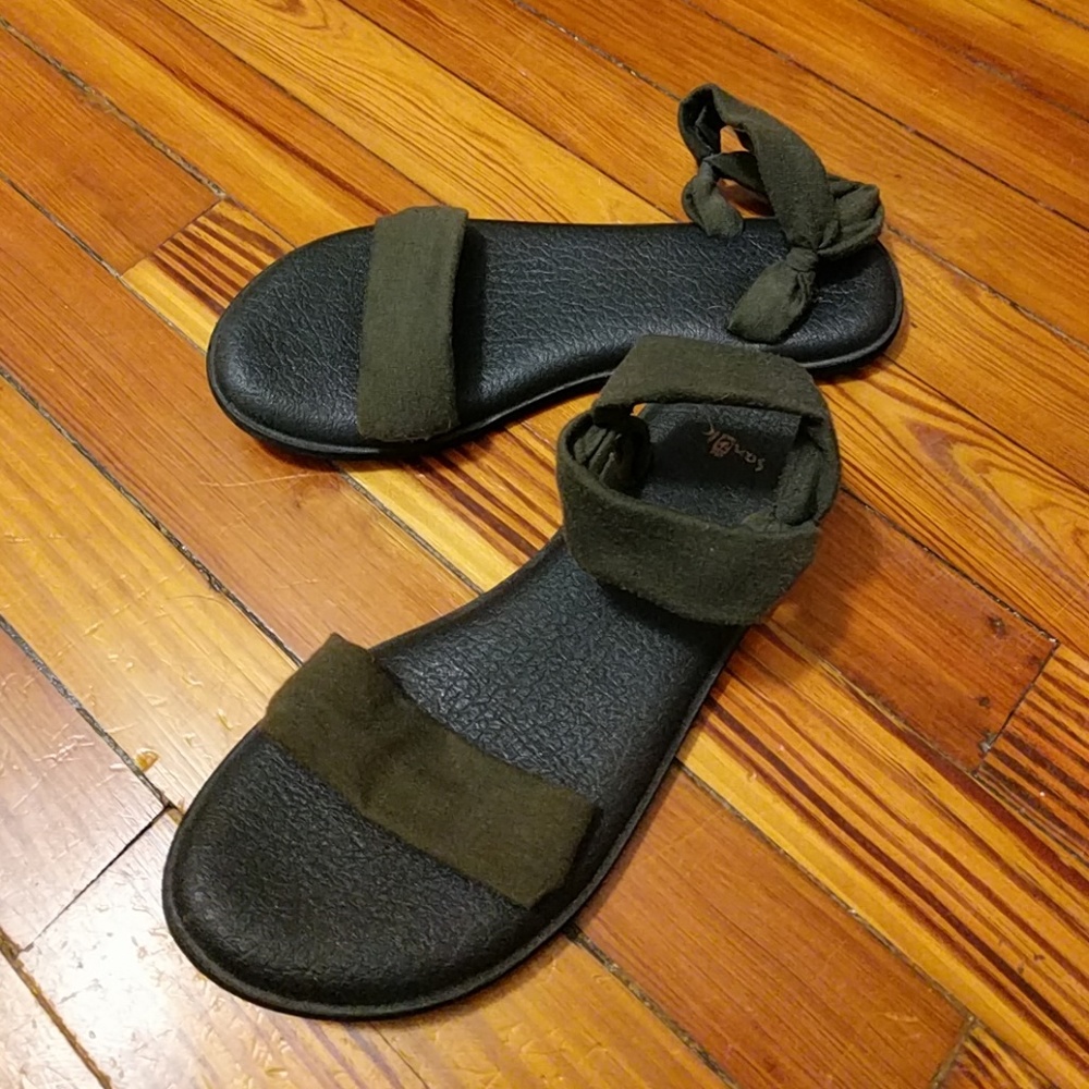 Sanuk Olive Green Duet Yoga Mat Sandals